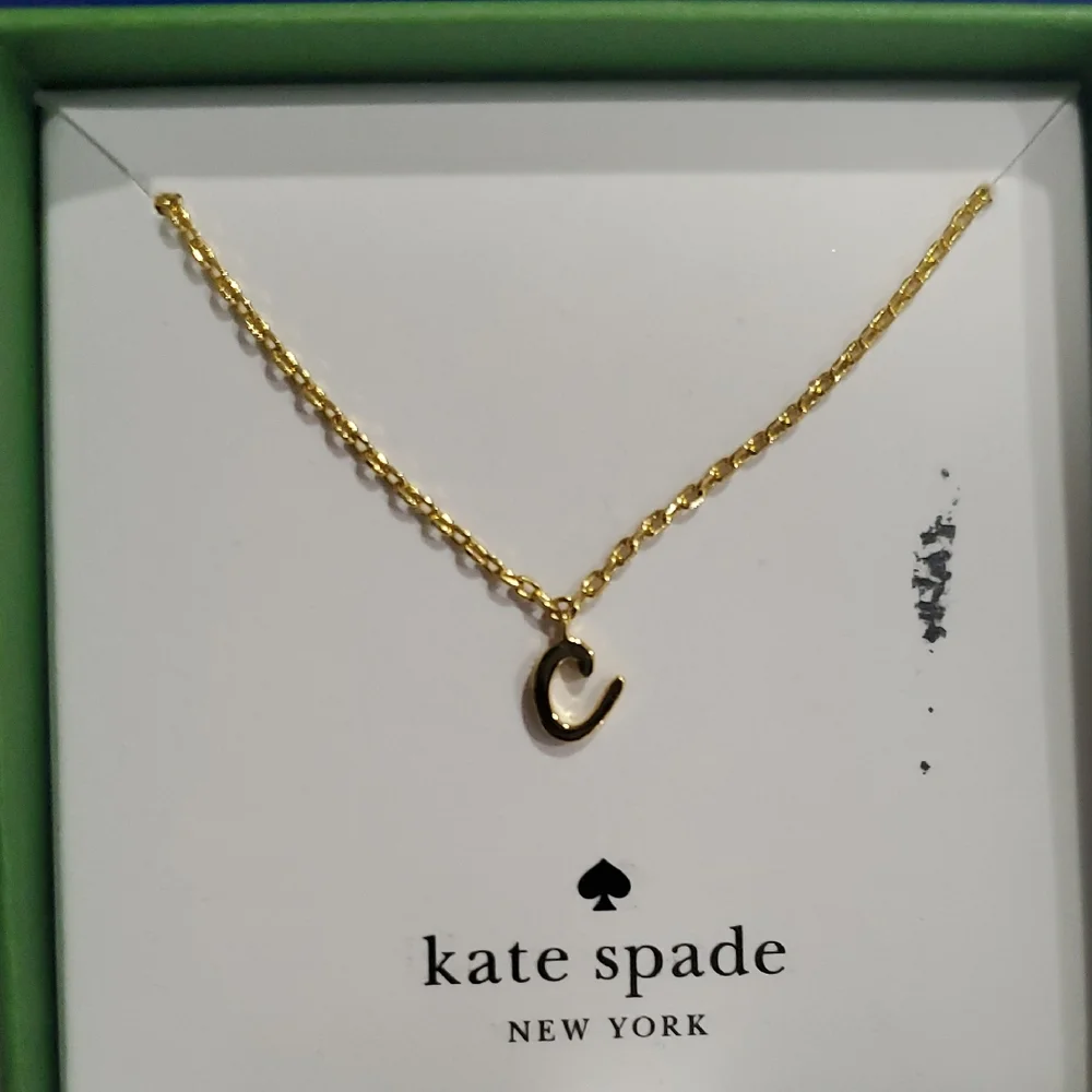 Kate Spade One in a million C initial pendant‎ gold plated necklace new